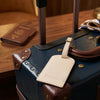premium leather luggage tag travel identification accessory