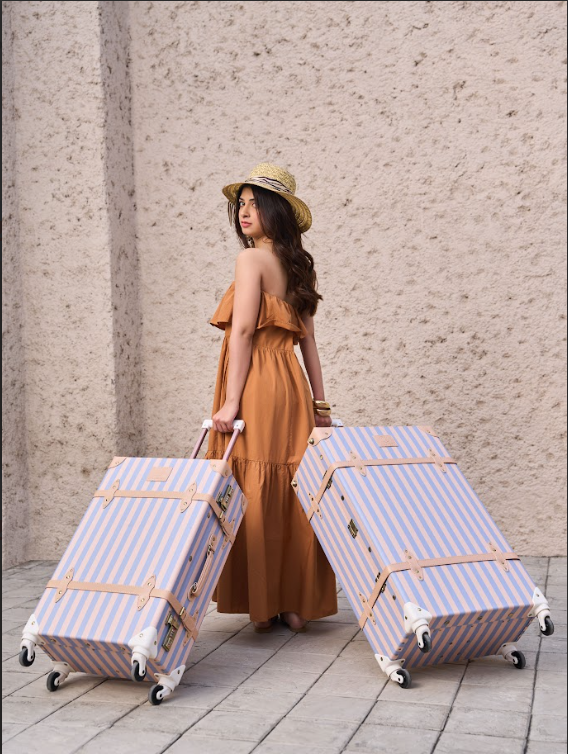 Pink & Blue Check-in Large