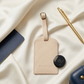 compact smart tracker device for travel luggage tracking comes along with leather luggage tag