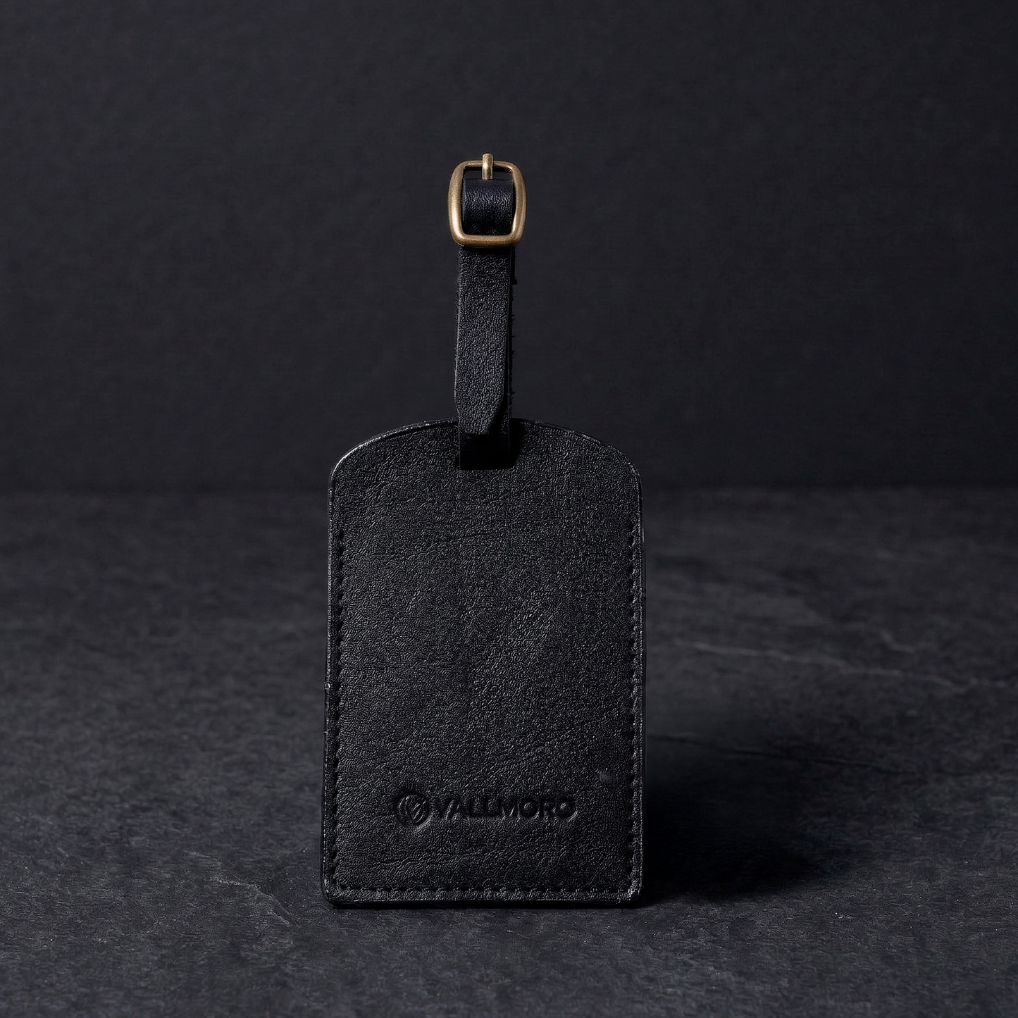 premium leather luggage tag with minimal design travel accessory