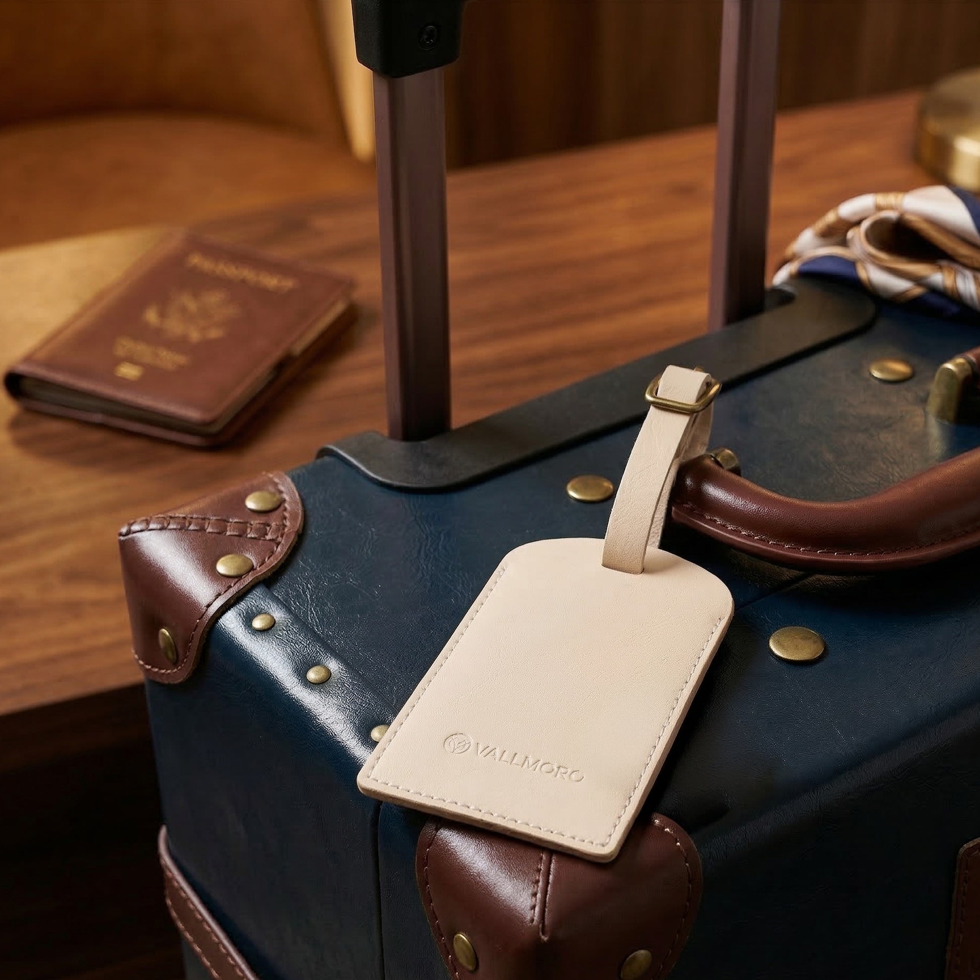 premium leather luggage tag travel identification accessory