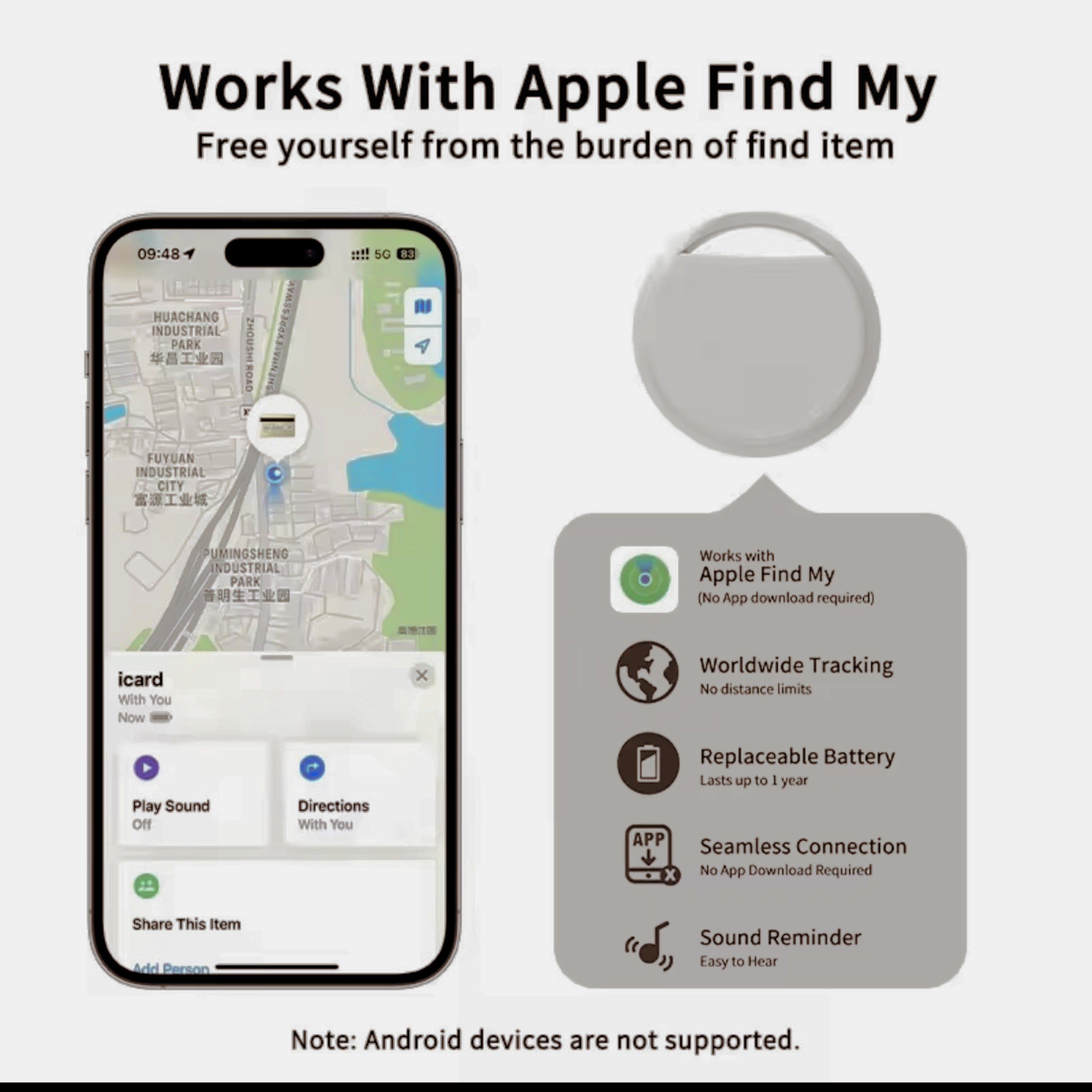 the smart location tracker works with IOS device only