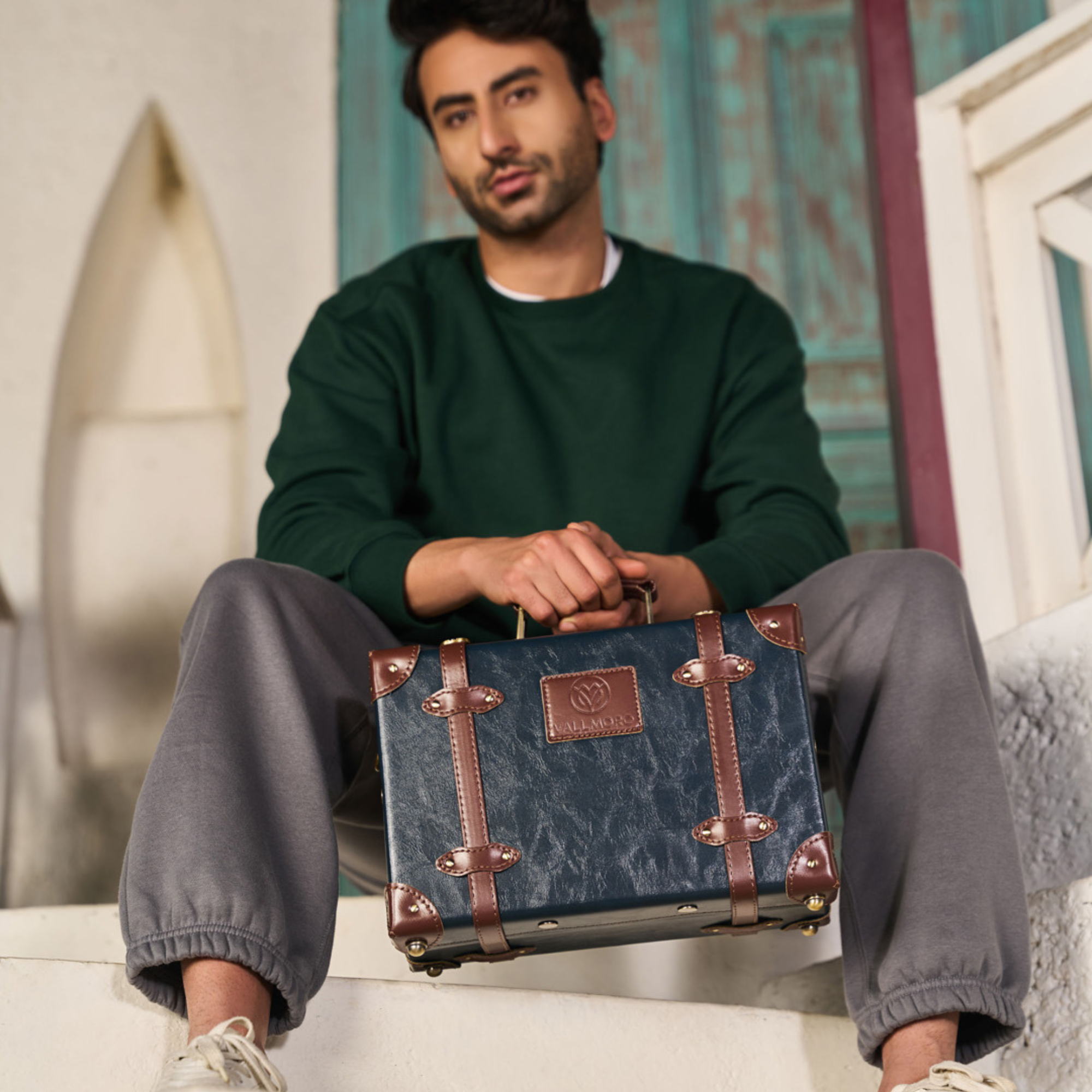 small hard shell luggage trunk 13 inch minimalist structured design