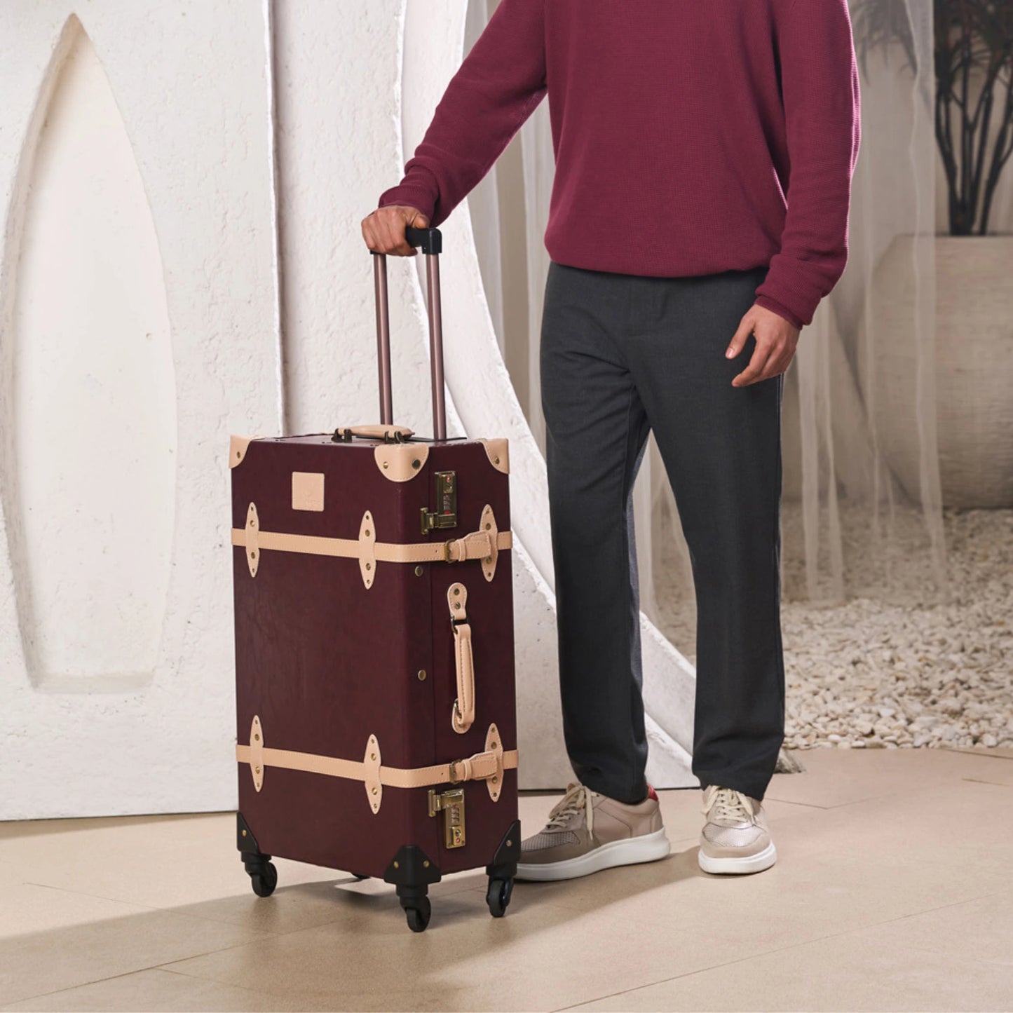 24 inch hard shell luggage trunk medium size structured design