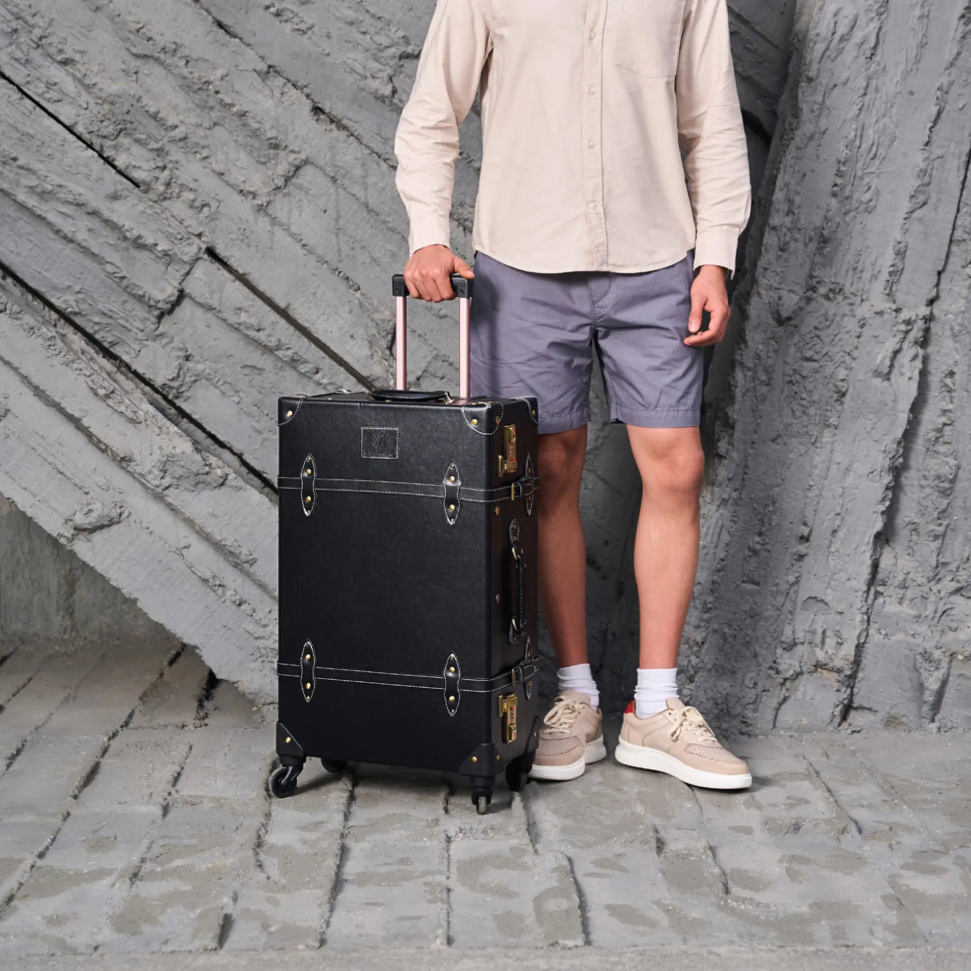 24 inch hard shell luggage trunk medium size structured design

