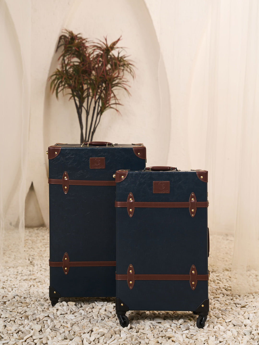 premium hard shell luggage set of 2 travel suitcase combination