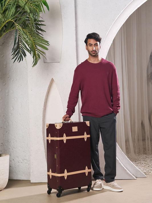 medium check in hard shell luggage 24 inch long travel suitcase