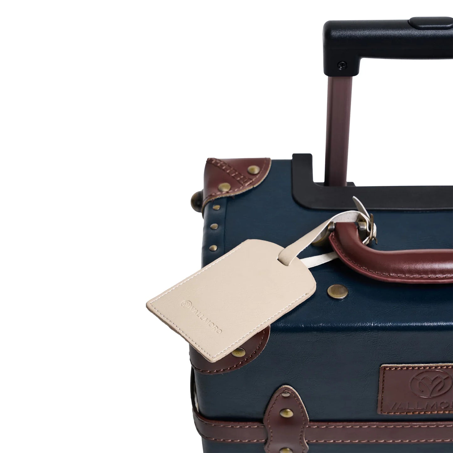 premium leather luggage tag material texture detail
