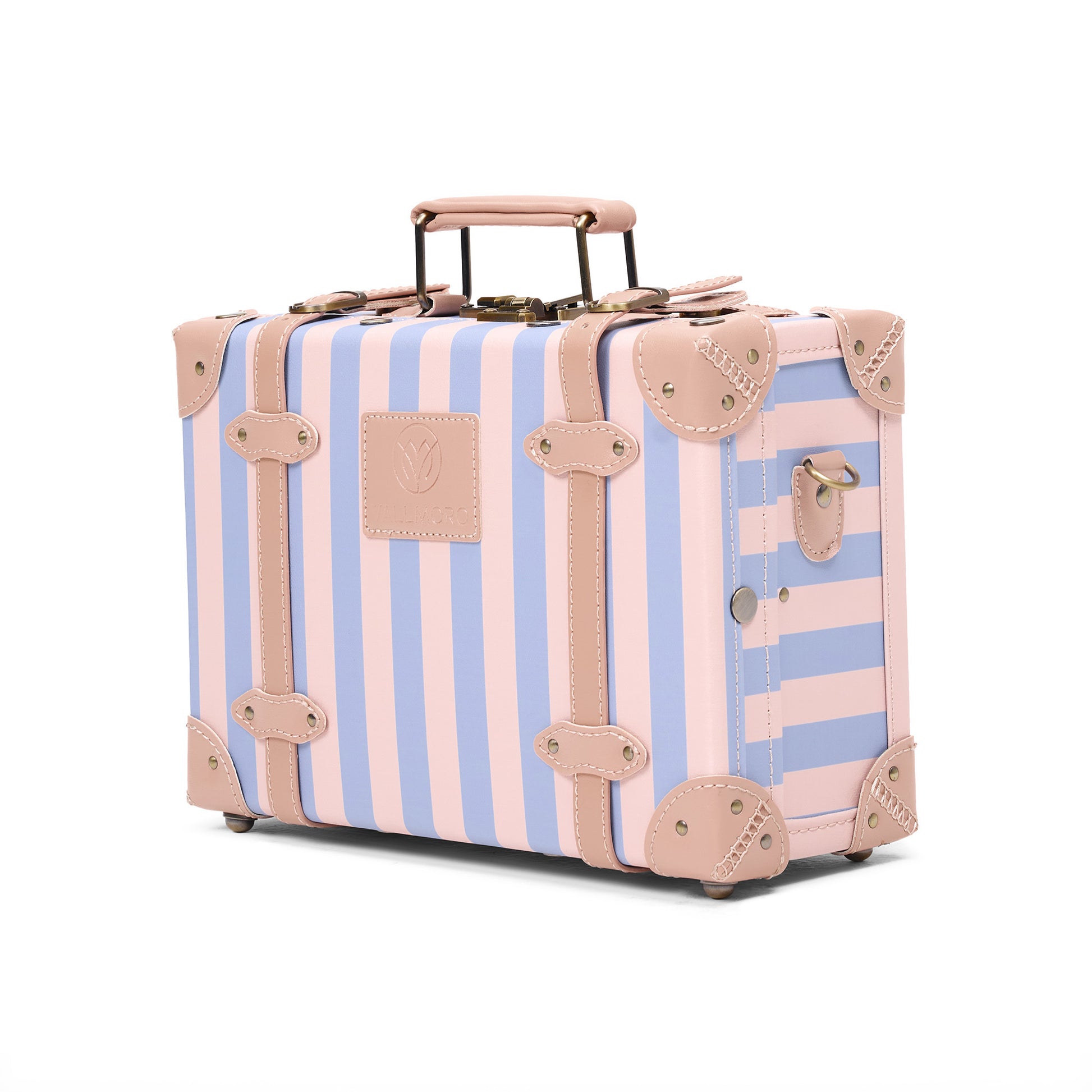 compact 13 inch hard shell luggage trunk side profile structured build