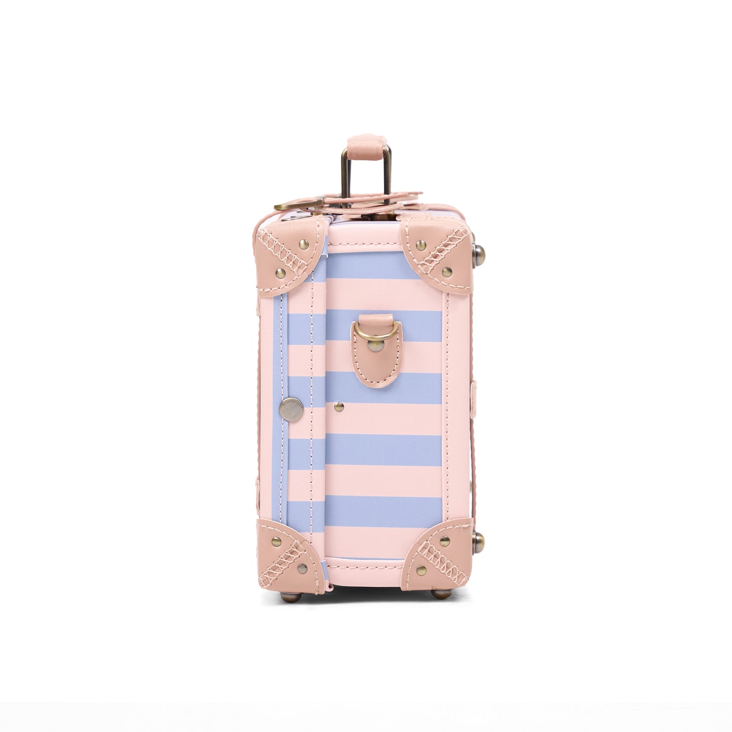 compact 13 inch hard shell luggage trunk side profile structured build