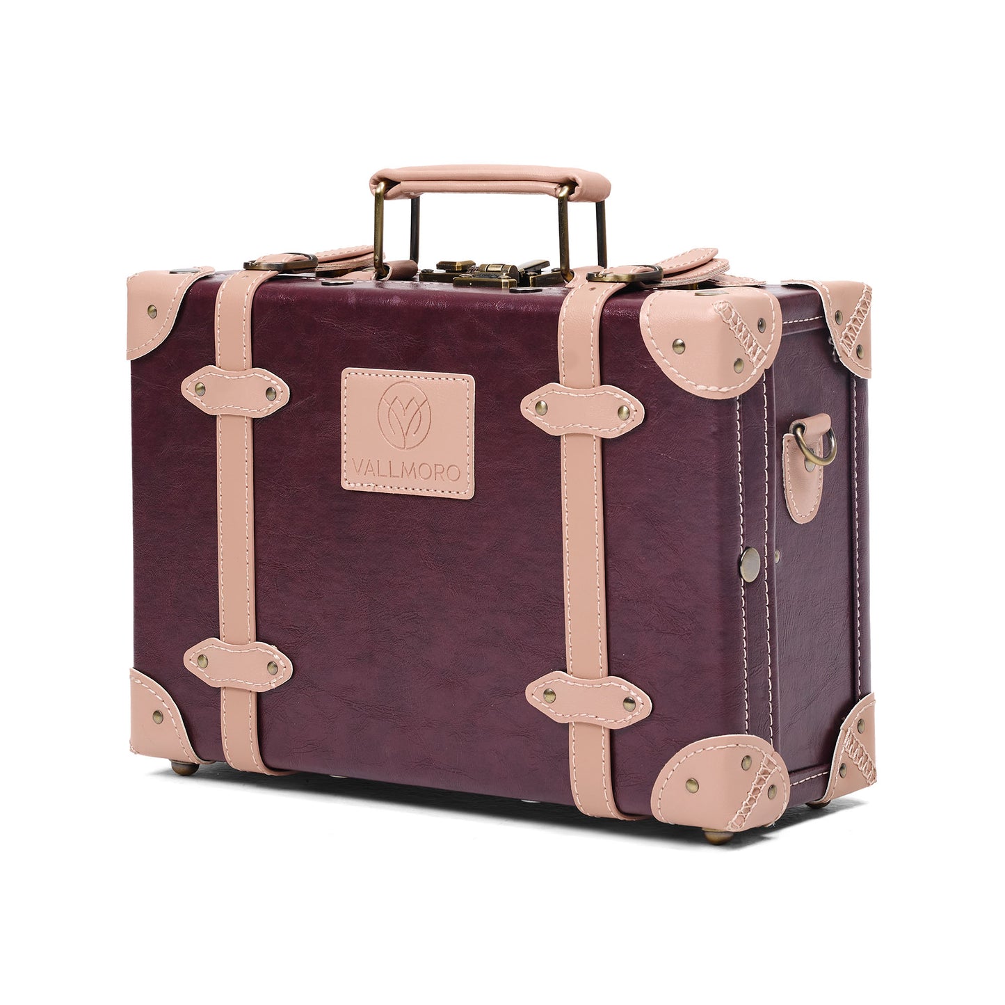 compact 13 inch hard shell luggage trunk side profile structured build