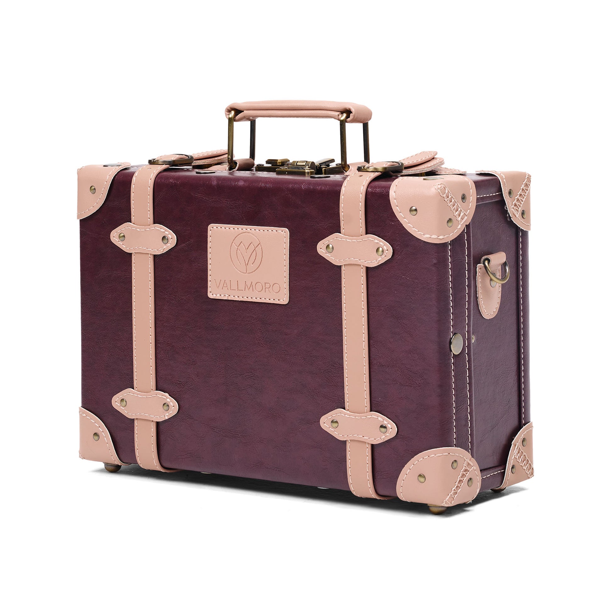 compact 13 inch hard shell luggage trunk side profile structured build
