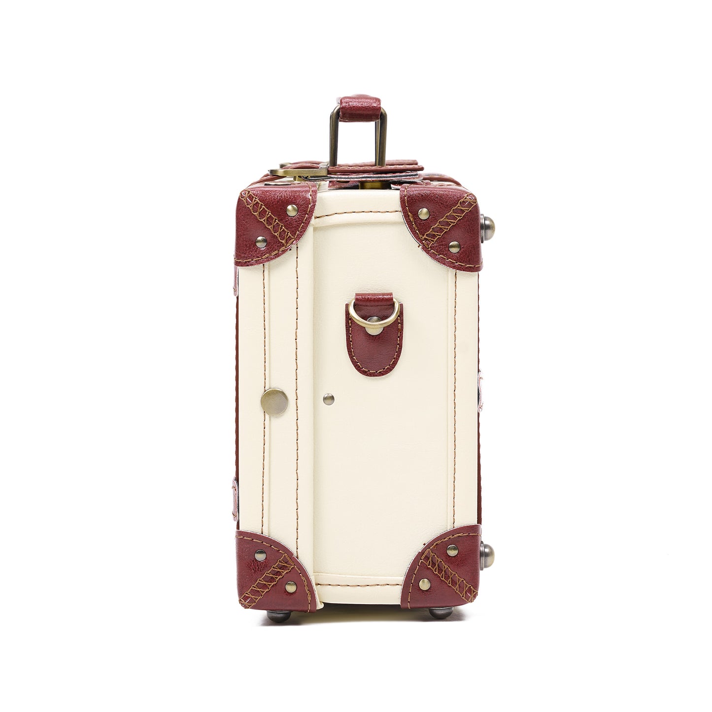 compact hard shell luggage with textile exterior finish detail