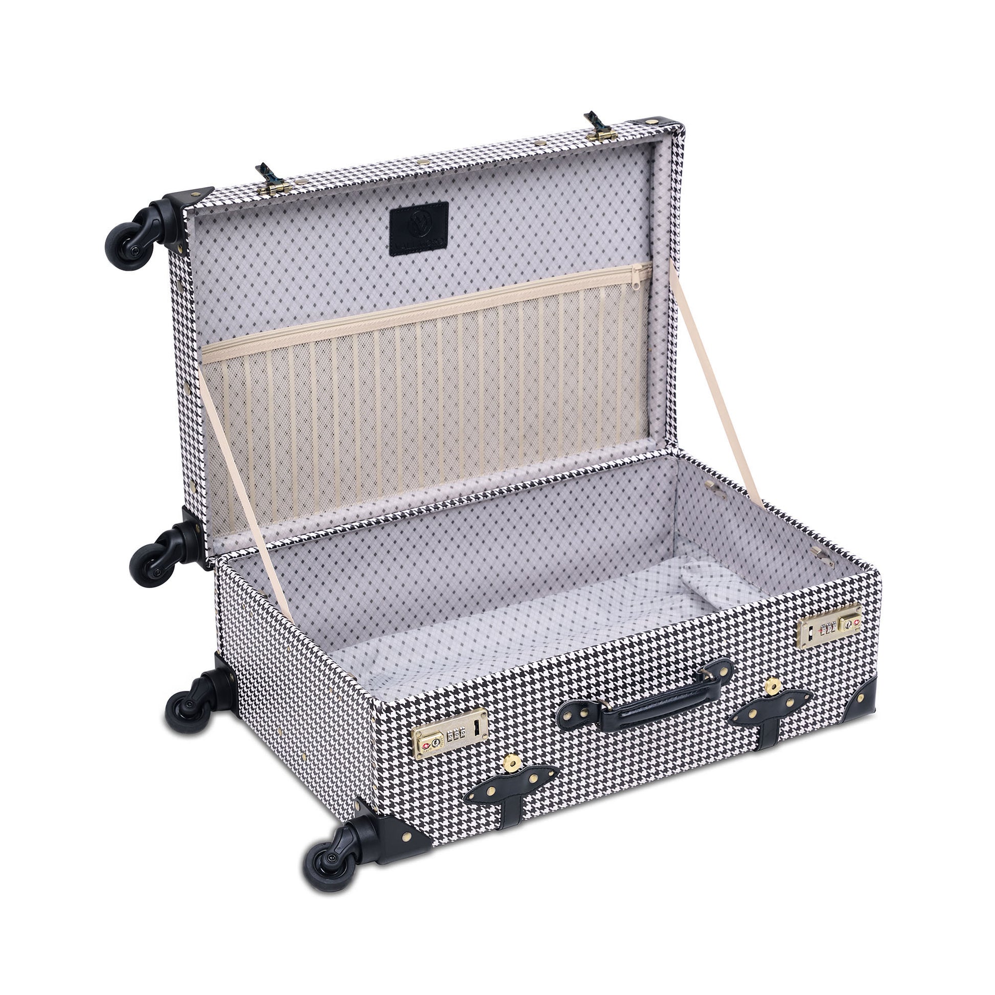 24" medium check in luggage interior , premium and handcrafted
